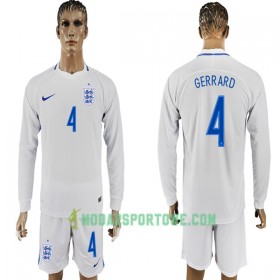 Koszulka Anglia Gerarrd 4 Mistrzostwa Świata 2018 Domowe Stroje Piłkarskie Długi Rękaw